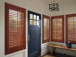 interior wood shutters for an entryway